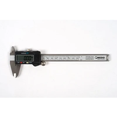 Imagen de MEDID MD/2019 Calibre Digital, Pie de rey digital electronico con Pantalla LCD y cuerpo Acero Inoxidable, Herramienta medicion capacidad 150 mm, precision 0,01mm