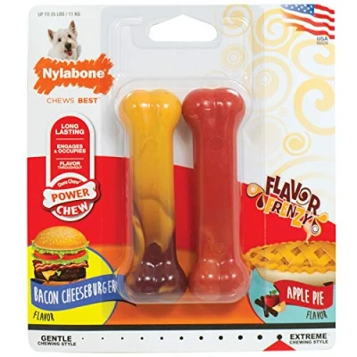 Imagen de Nylabone Cheeseburguer &amp; Apple Twin Pack