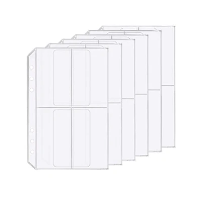 Imagen de Paquete de 6 Carpetas A5 Agujeros con 4 Bolsillos Plástico para Recibos (4 Bolsillo, A5)