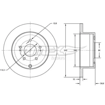 Imagen de Disco de freno TOMEX Brakes TX 73 16