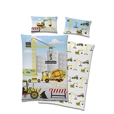 Imagen de TexIdea Dulce Bagger Juego de ropa cama infantil (100 x 135 cm, funda almohada 40 60 100% algodón)