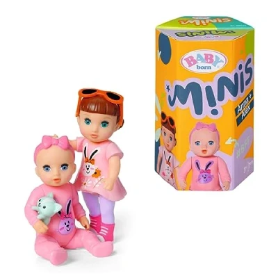 Imagen de BABY born Minis Online Pack Doble 2 Alex y Anna 906033, Muñeca de 6.5cm con Efectos Cambio Color 7cm Gafas Sol Removibles, Adecuado para Niños a partir 3 Años