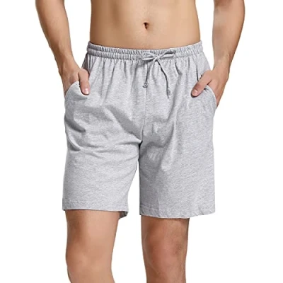 Imagen de Aseniza Pantalones Cortos Hombre 100% Algodon Pantalon Corto Pijama Elástico Verano a Cuadros Casa Pack 1&amp;2(A gris,XXL