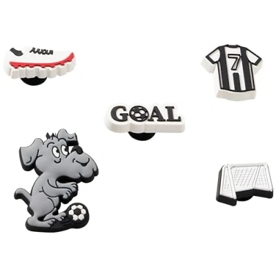 Imagen de Crocs Shoe Charm 5 Pack Personalize with Jibbitz for, Amuleto de Zapatos Unisexo, Soccer Goal, Talla única