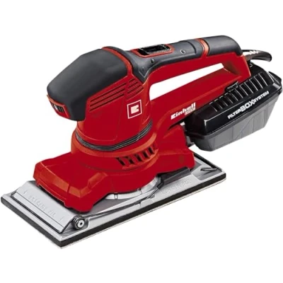 Imagen de Einhell Lijadora orbital con cable TE OS 2520 E. 250 W, 115x230 mm, ajuste de velocidad, adaptador aspiración, papel lija velcro P120, incluye maletín