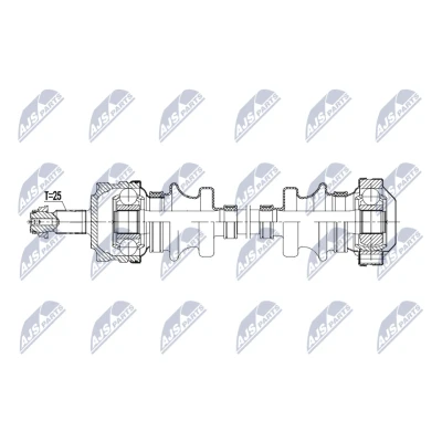 Imagen de NTY NPW ME 207 Árbol de Transmisión Eje delantero, izquierda, derecha 526mm automática