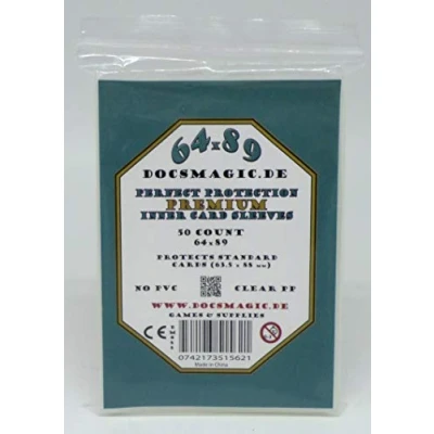 Imagen de docsmagic.de 50 Premium Protection Inner Card Sleeves Clear 63,5 x 88 Standard Size 64 89 Fundas