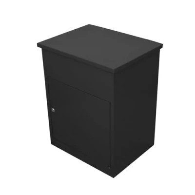 Imagen de Buzón de Correo Negro para Paquetes Montado en la Pared Seguro Inteligente Exteriores Resistente a Intemperie Acero Galvanizado 6 Llaves 58 x 36 46cm