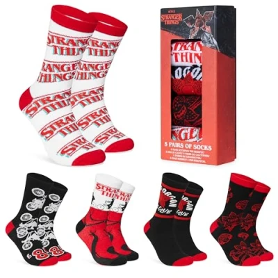 Imagen de Stranger Things Calcetines Hombre 5x Pack Talla 40 45, Algodon Regalo Navidad