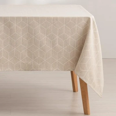 Imagen de GAMUSI Mantel Antimanchas geométrico Line Lino 140x200 cm