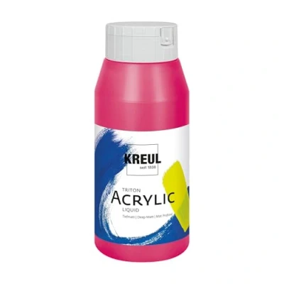 Imagen de KREUL 17040 Solo Goya Triton acrílica Magenta, Frasco 750 ml, Secado rápido y Mate, Pintura al Agua, Calidad de Estudio, versátil, Buen Poder cubriente,