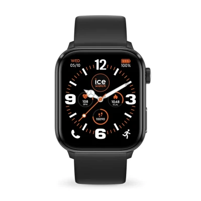Imagen de ICE Watch smart 3.0 Black 1.78 AMOLED GPS Reloj conectado rectangular negro mixto con correa de silicona 024299 (1.78 pulgadas)