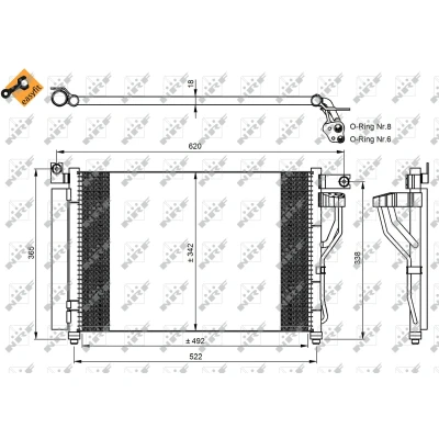Imagen de NRF EASY FIT 35964 Condensador con secador, junta anular 14,2 9,4 Aluminio 492 HYUNDAI: ACCENT 3 Stufenheck