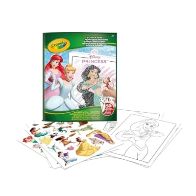 Imagen de CRAYOLA Libro para Colorear con Pegatinas Princesas Disney, 32 Páginas y 4 Hojas de Pegatinas, 04 0202G