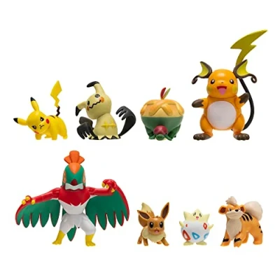 Imagen de Pokémon Paquete de 8 Figuras Batalla Cuenta con Pikachu, Eevee, Appletun, Growlithe, Mimikyu, Togepi, Raichu y Hawlucha 3 Pulgadas Detalles auténticos