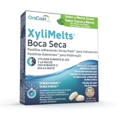 Imagen de OraCoat XyliMelts 40 pastillas adhesivas contra caries y sequedad bucal Menta suave