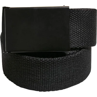 Imagen de Build Your Brand By217 canvas Belt Cinturón, Negro/Negro, Talla única Unisex Adulto