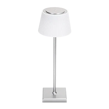 Imagen de Aigostar Lámpara de Mesa Inalámbrica Recargable USB, Escritorio Táctil Regulable, 3 Modos Color, Noche IP54 Impermeable para Interior y Exterior, Dormitorio Plateado