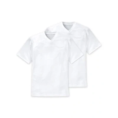 Imagen de Schiesser Camiseta Interior con Cuello de Pico para Hombre, Pack 2, Talla 50, Color Blanco 100