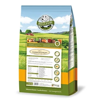 Imagen de Bellfor Wildbach Schmaus Pienso con Salmón Salvaje y Trucha Marrón Sin Granos Óptimo para Perros Nutricionalmente Sensibles 2,5 kg