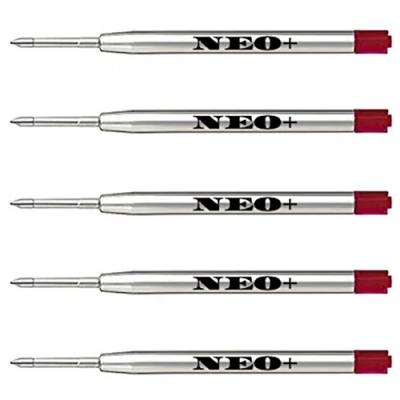 Imagen de Recambios de bolígrafo calidad, 5 piezas en TINTA rojo mediana. Cabe también bolígrafos Parker (5 x ROJO)