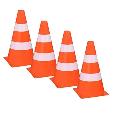 Imagen de Idena 40085 Pilones, 4 piezas, conos de tráfico plástico, para deportes, al aire libre, eslalon, fútbol, aprox. 24 x 13,5 cm