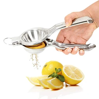 Imagen de GOURMEO prensa cítrica manual de acero inoxidable resistente al lavavajillas Codo mexicano antioxidante
