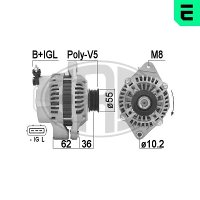 Imagen de ERA 209353A Alternador 14V 75A SUZUKI: SWIFT 3, SX4 I Hatchback
