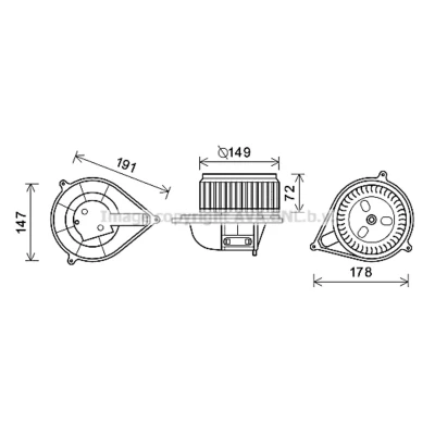 Imagen de PRASCO FT8427 Motor eléctrico, ventilador habitáculo 12