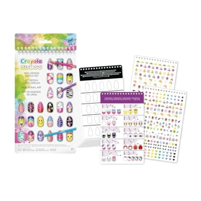 Imagen de CRAYOLA Creations nail Art Álbum, Set de dibujo con pegatinas para crear bocetos art, 04 1275
