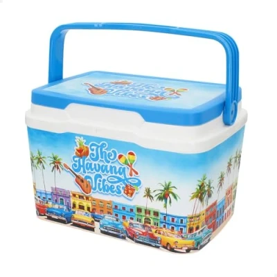 Imagen de AKTIVE Nevera rígida de Playa 5L, diseño Summer Trends, plástico Resistente, Aislamiento Poliuretano Superior, Mantiene el frío hasta 15h, Tapa con Cierre Seguro, Ligera y compacta (62393)