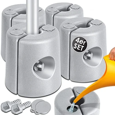 Imagen de KESSER® Soportes para Pabellón Conjunto de 4 Rellenables con Agua/Arena 22 x 25cm Pesos HDPE Estabilización Carpas Jardín Cenadores, Antracita