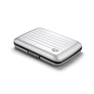 Imagen de OGON Cartera de Aluminio Smart Case V2 Fácil Almacenamiento Tarjetero Protección RFID Capacidad 10 Tarjetas y Billetes (Aluminio Plata)