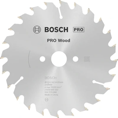 Imagen de Bosch Professional 2 608 640 592 Hoja de sierra circular Optiline Wood 150 x 20/16 2,4 mm, 24 (pack 1), gris