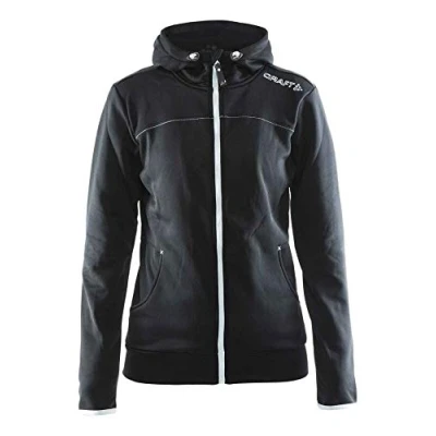 Imagen de CRAFT Sudadera con Capucha para Mujer, tamaño XS, Color Negro/Platino