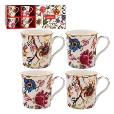 Imagen de Lesser &amp; Pavey Anthina juego de 4 tazas café cerámica para el hogar o trabajo, diseño premium todas las ocasiones, bonitas té, y bebidas calientes