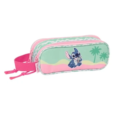 Imagen de Stitch Ice Cream Portatodo Doble Niño, Estuche Infantil, Ideal para Niños en Edad Escolar, Cómodo y Versátil, Calidad Resistencia, 21x6x8 cm