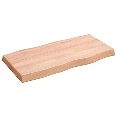 Imagen de vidaXL Tablero de Mesa, Superficie Escritorio, Repuesto, Estantería Comedor, Madera Maciza Tratada Borde Natural Marrón Claro