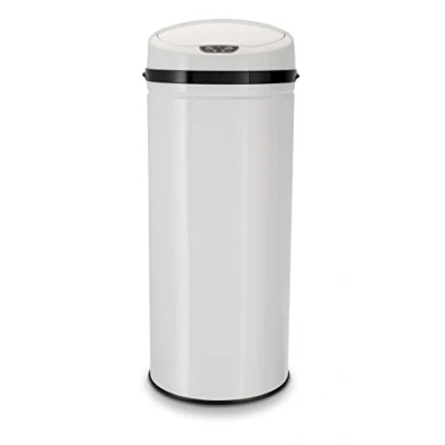 Imagen de Echtwerk Contacto, Papelera eléctrica, Sensor de Movimiento por Infrarrojos, Cuerpo Acero Inoxidable, Blanco, 42 l