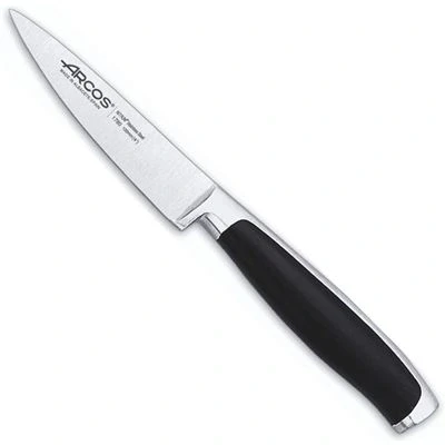 Imagen de Arcos Cuchillo Pelador Acero Inoxidable. Cocina Profesional para Cortar, Pelar y Limpiar Alimentos. Mango Ergonómico Polioximetileno Hoja 100 mm. Serie Kyoto. Color Negro.