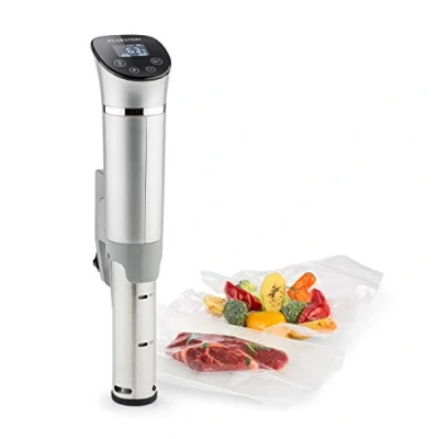 Imagen de Klarstein Quickstick Flex Sous Vide, Máquina de cocción al vacío, 1300 W, Programable, Circulación en 3D, 0 95 C, Pantalla LCD táctil, Resistencia agua IPX7, Hasta 20 litros, Plateado