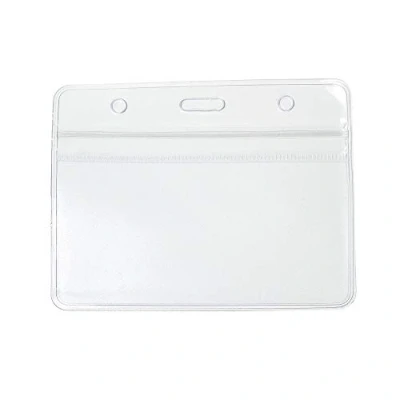 Imagen de CKB Ltd 100x ID Badge Card Plastic Pocket Holder Pouchs Poseedores de una Tarjeta Identificación 98 x78mm Tamaño Credito With Grip Seal Transparente Cartera del PVC