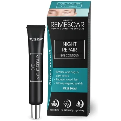 Imagen de Remescar Crema Nocturna Reparadora para Ojos 20ml Reduce Bolsas, Ojeras y Patas de Gallo Anti edad Párpados Caídos Hidratación Regeneración Durante la Noche