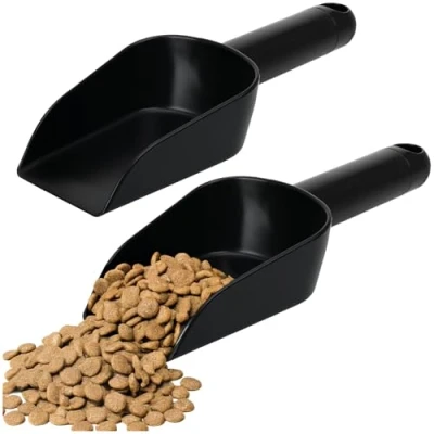 Imagen de COM FOUR® 2x cuchara para racionar alimento animales saco de plástico dosificadora mascotas pesar y semillas