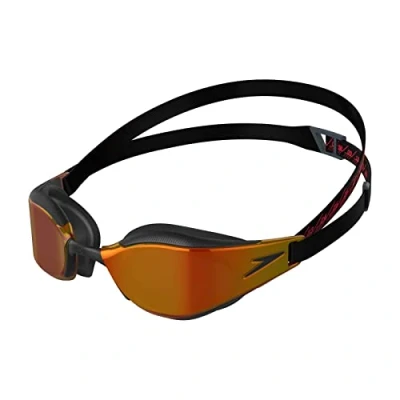 Imagen de Speedo Fastskin Hyper Elite Mirror Gafas de natación Unisex Adulto, Negro/gris óxido/dorado fuego, One Size