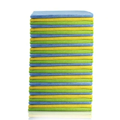 Imagen de Glart Bayetas de microfibra para limpiar el coche, suaves, absorbentes y sin pelusas, no rayan la pintura, 40 x cm, Azul/Verde/Amarillo (paquete 30)