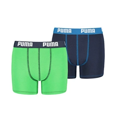 Imagen de Puma BOYS Basic 2 PACK Culotte para niños, Talla: 164, Green/blue