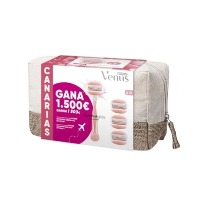 Imagen de Venus Gillette Comfortglide Spa Breeze, Maquinilla De Mujer, 1 Mango + 4 Recambios Neceser, Pack Canarias