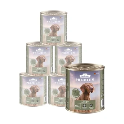 Imagen de Dehner Comida para Perros Premium Adultos, húmeda alérgicos, Vacuno, Salvaje, Resistente a los Cortes, sin aditivos Artificiales, Cereales, con Mucha Carne,