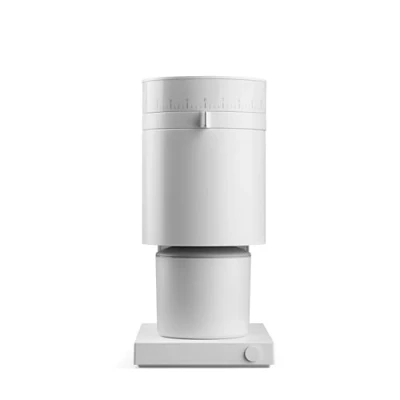 Imagen de Molinillo de muelas cónicas Fellow Opus café eléctrico multiusos expreso con 41 ajustes para expreso, Goteo, Prensa francesa e infusiones frías Blanco mate